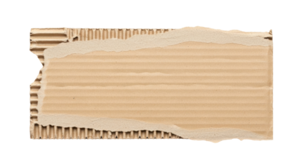 Isolated Corrugated Cardboard Piece, Damaged Edges, Material Structure, Packaging Protection