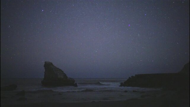 Chiba Coast Night: Sirius over Waves (Real Footage)