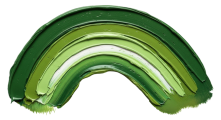 Isolated green brushstrokes arc, vibrant hues, nature's palette, natural colors, artistic expression