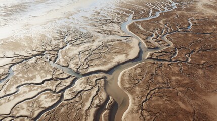 Braided River Delta in Arid Landscape