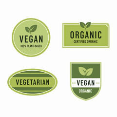 Set of eco friendly icons. Ecologic food stamps. Organic natural food labels.