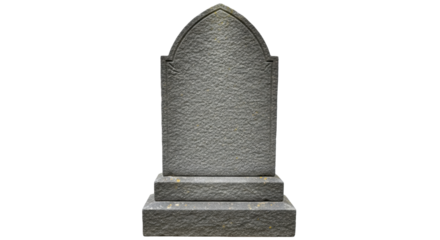 Isolated weathered Gothic gravestone monument memorial stone marker on nobody grave site