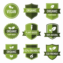 set of eco badges