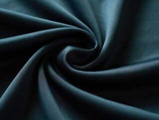 Fototapeta premium Rich blue satin fabric folds into a dramatic, luxurious textile close-up