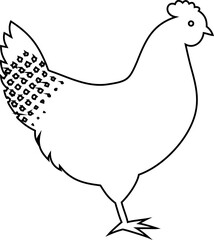Farm hen outline vector icon, stylish poultry logo design isolated on white, perfect for organic product branding.