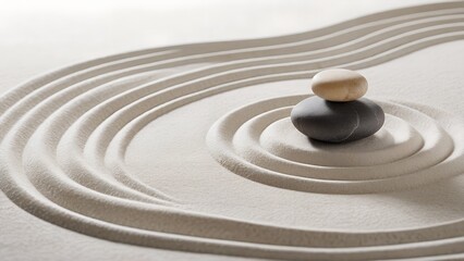 Zen Garden Stones and Sand Ripples rocks.