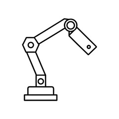 Outline drawing of an industrial robot arm silhouette