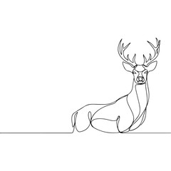 Deer line art illustration on white background