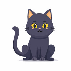 Obraz premium Flat Vector Icon of Halloween Black Cat