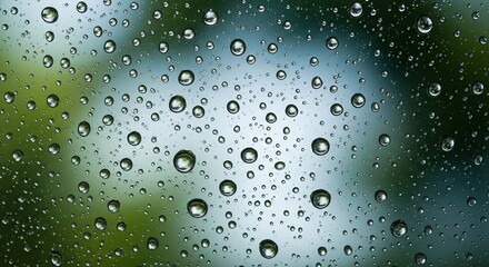 Raindrops on glass window abstract background texture weather condensation nature photography surface view
