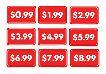 Set of sale stickers