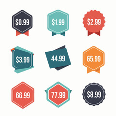 Colorful set of sale and discount labels and stickers for retail promotion and offers
