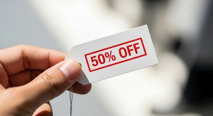 Huge savings event discount offer tag in hand for promotional sale with limited time only special deal