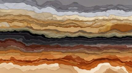 Abstract layered geological texture in earth tones