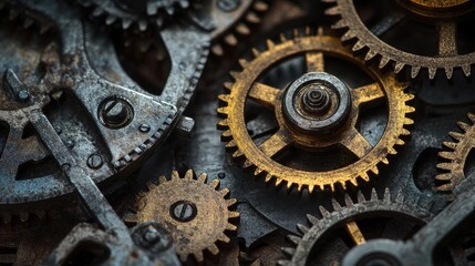 A close-up of intricate gears, symbolizing precision, mechanics, and industrial efficiency.