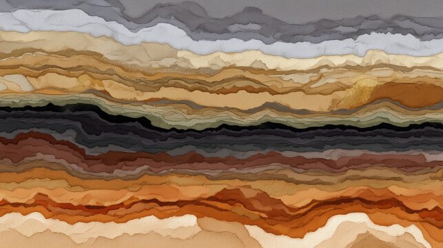 Abstract layered geological texture in earth tones