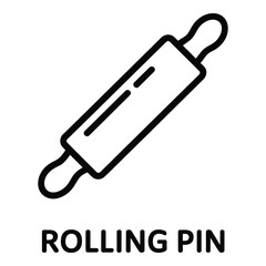 Rolling Pin Icon in Outline Style for Baking and Kitchen Tools