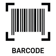 Barcode Icon in Minimal Outline Style for Scanner and Inventory