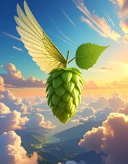 Hop flies through clouds