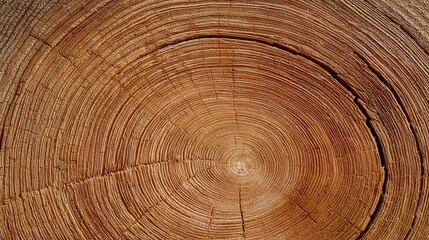 Tree trunk cross-section with visible growth rings and natural wood texture