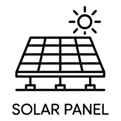 Solar Panel, Renewable Energy, Green Power, Eco Technology Line Icon