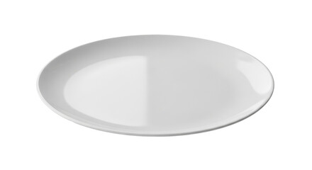 Isolated empty oval plate for meal, dining, or restaurant service, simple and elegant