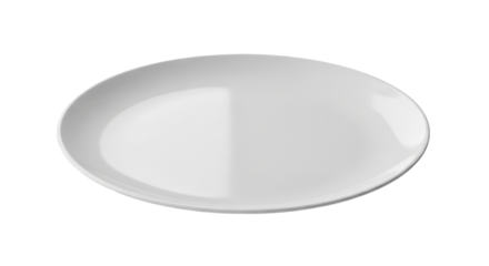 Isolated empty oval plate for meal, dining, or restaurant service, simple and elegant