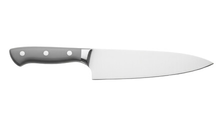 Isolated sharp chef knife, kitchen equipment for cook, professional blade to cut food