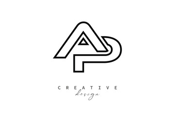 AP Creative Monogram Logo Design-Stock Creative Branding Design Concept