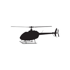 Helicopter silhouette vector flat illustration design on white background