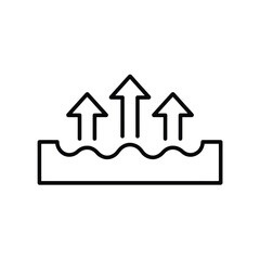 Icon representing breathability and airflow through a material