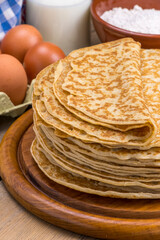 Crepes e ingredientes