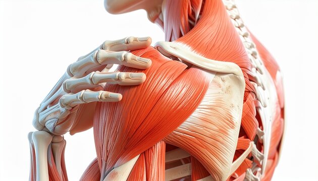 human shoulder pain anatomy muscle bone medical illustration