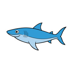 Fototapeta premium Angry Shark Cartoon Vector Drawing