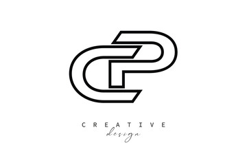 CP Creative Monogram Logo Design-Stock Creative Branding Design Concept