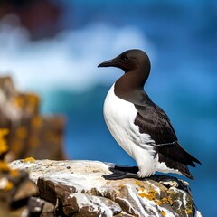 Seabird perched on rock