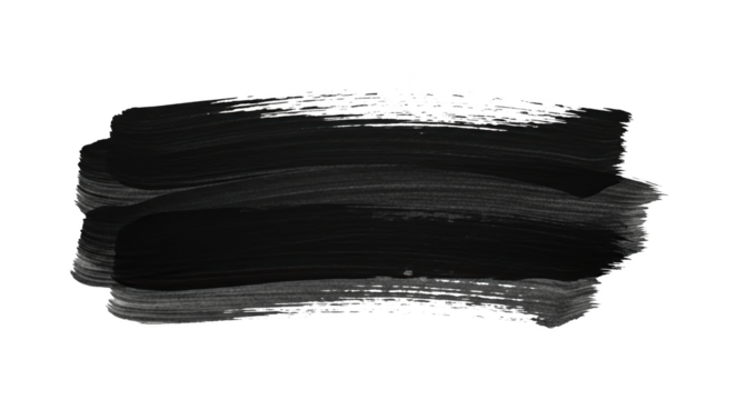 Grunge paintbrush stroke texture with realistic brush hair details artful brushstroke with isolated element isolated on transparent background