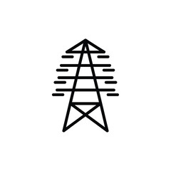 Minimalist line art of a modern electrical power tower