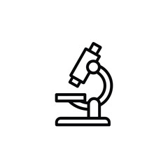 Simple line art icon of a laboratory microscope