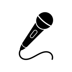 Sleek Black Microphone Icon Vector Graphic for Audio and Communication Designs