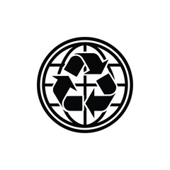 Global recycling symbol illustrating environmental sustainability