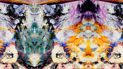 Fototapeta premium Abstract art background . Hand painting artwork on canvas .