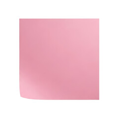 Pink square sticky note paper reminder isolated on transparent background