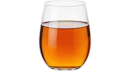 Isolated glass of apple juice, ready to drink, refreshing beverage, amber-colored liquid