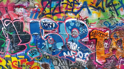 Naklejka premium Colorful painted graffiti wall texture background