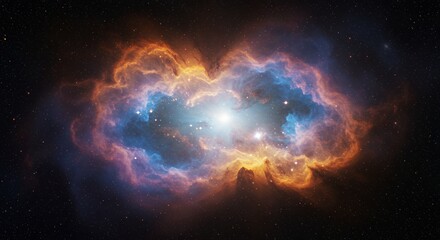 Obraz premium Colorful Nebula in Deep Space Brightly Illuminated Cosmic Cloud