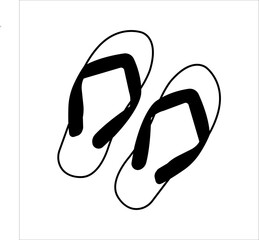 Flip-flops icon. Flip-flops vector icon design. Summer sandals outline symbol. Flip-flops isolated on a white background.
