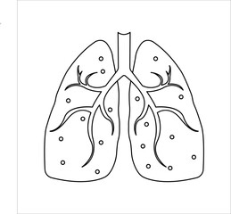 Lung Infection Icon, Lung Disease