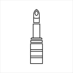 Lipstick icon in flat black solid vector