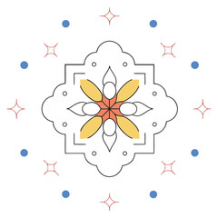 Abstract Modern Seamless Mandala Silhouette Design